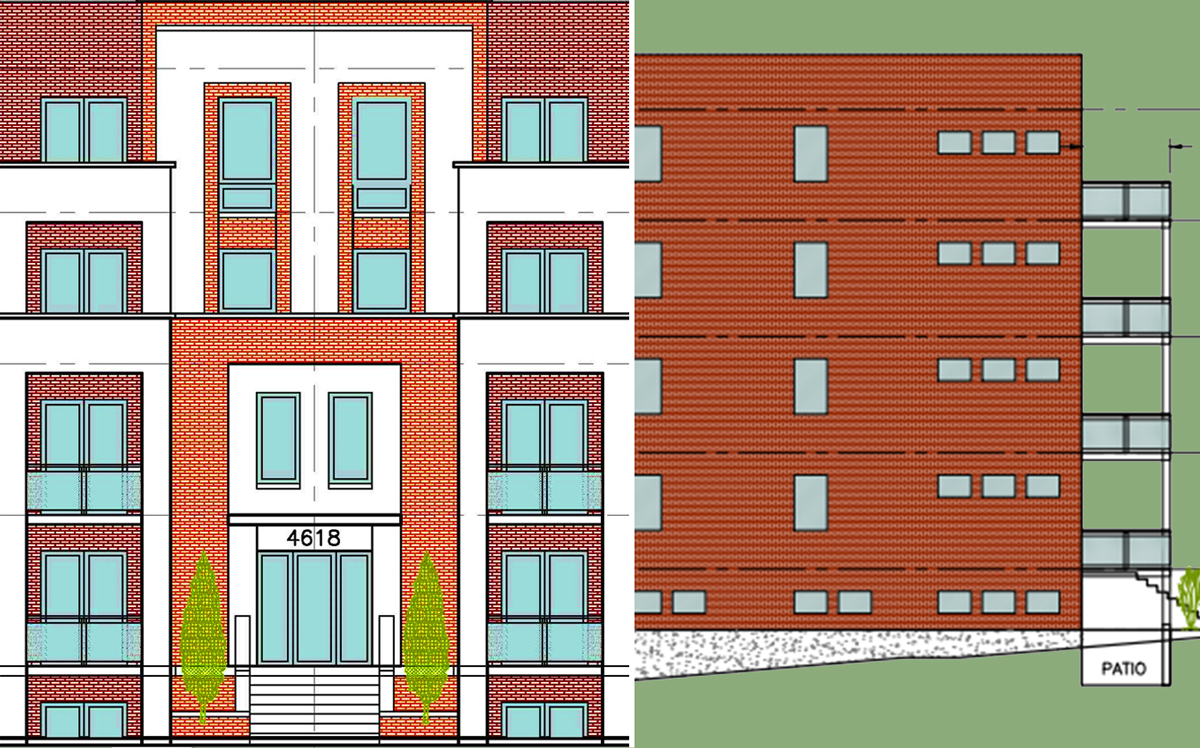 Front and side elevations of 4608 North Malden Avenue (Credit: James 46)