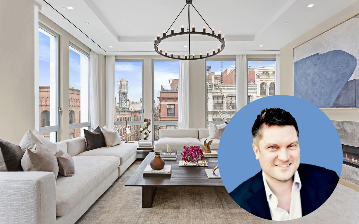 James Payne and the penthouse of 52 Wooster Street (Credit: Corcoran and LinkedIn)