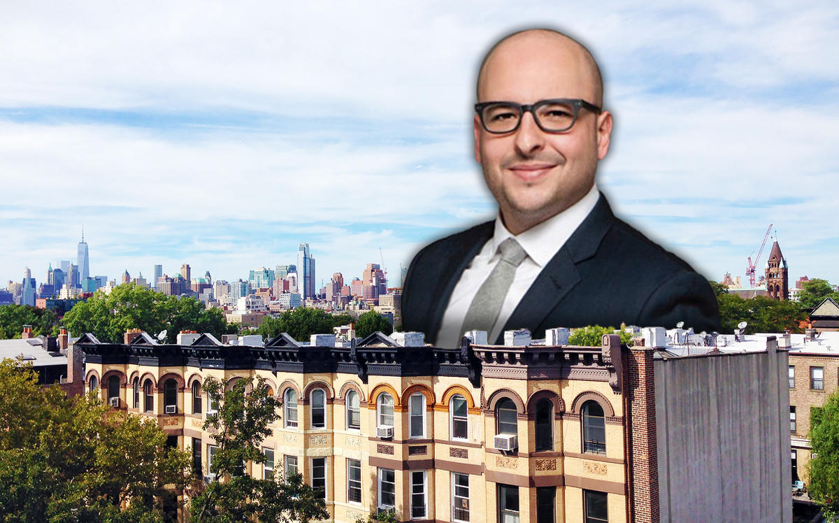Brendan Aguayo and a view of Park Slope (Credit: Halstead and iStock)