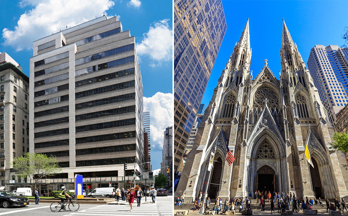 405 Park Avenue and Saint Patrick’s Cathedral at 5th Avenue (Credit: CityFeet and iStock)