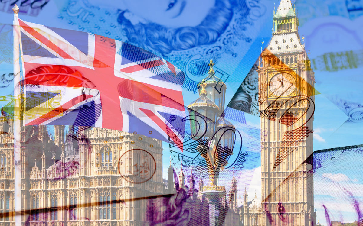 A view of Big Ben overlaid with british currency (Credit: iStock)