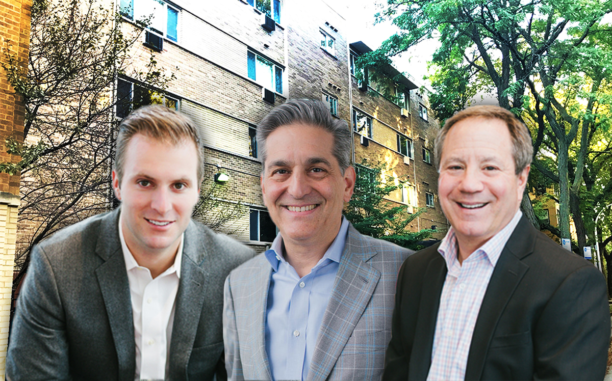 From left: Nick Marietti, Eric Becker, and Rob Palley of VennPoint Real Estate and 5525 North Winthrop Avenue (Credit: VennPoint)