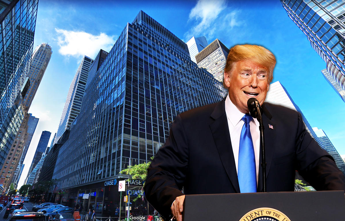850 Third Avenue and President Donald Trump (Credit: Google Maps and Getty Images)