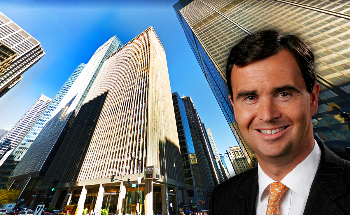 JLL CEO Christian Ulbrich and 125 South Wacker Drive (Credit: JLL and Google Maps)