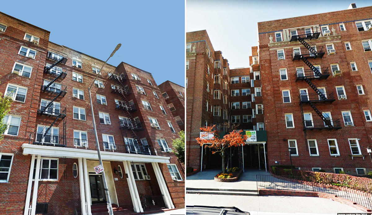 Left to right: 1775 East 18th Street and 140 Ocean Parkway in Brooklyn (Credit: Google Maps)