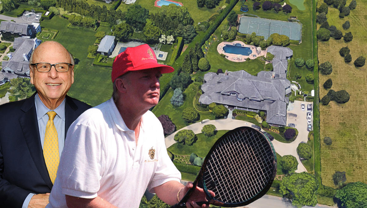 Howard Lorber, Donald Trump, and Howard Lorber's House in Southampton (Credit: Getty Images and Google Maps)