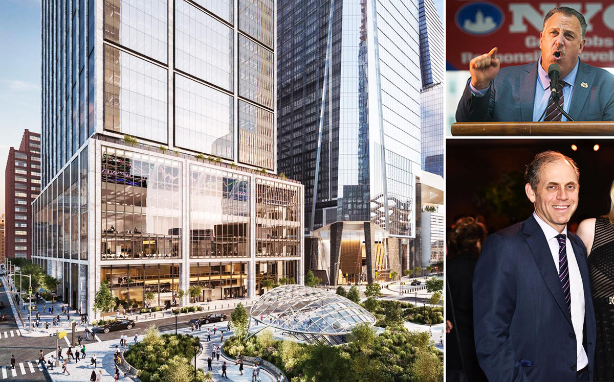 Clockwise from left: 50 Hudson Yards, Gary LaBarbera, and Bruce Beal Jr. (Credit: Hudson Yards and Getty)