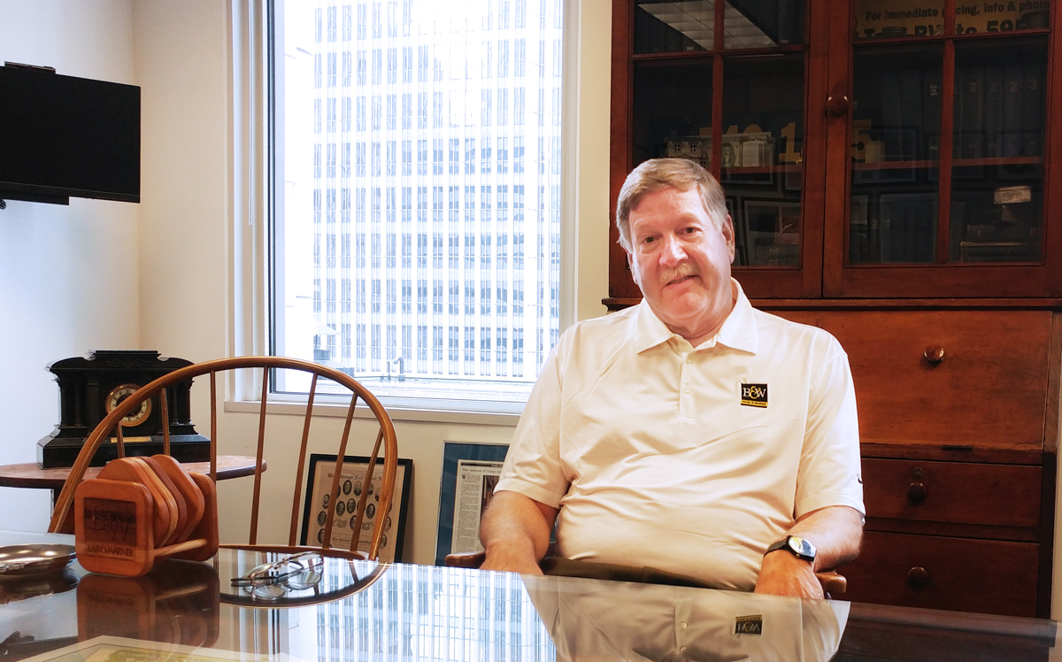 Steve Baird in his Downtown office