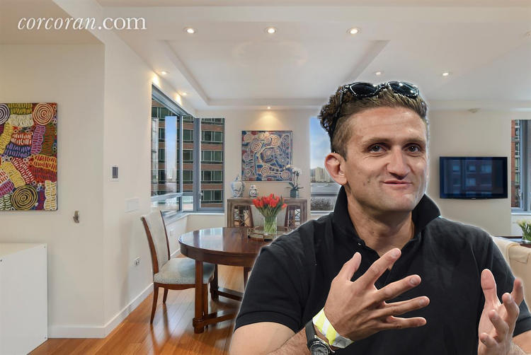 Casey Neistat and his apartment at 2 River Terrace (credit: Corcoran and TechCrunch)