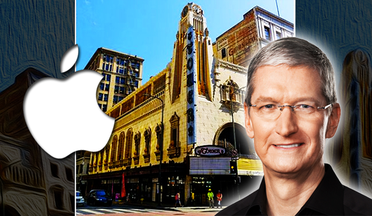 Apple CEO Tim Cook with the Tower Theatre