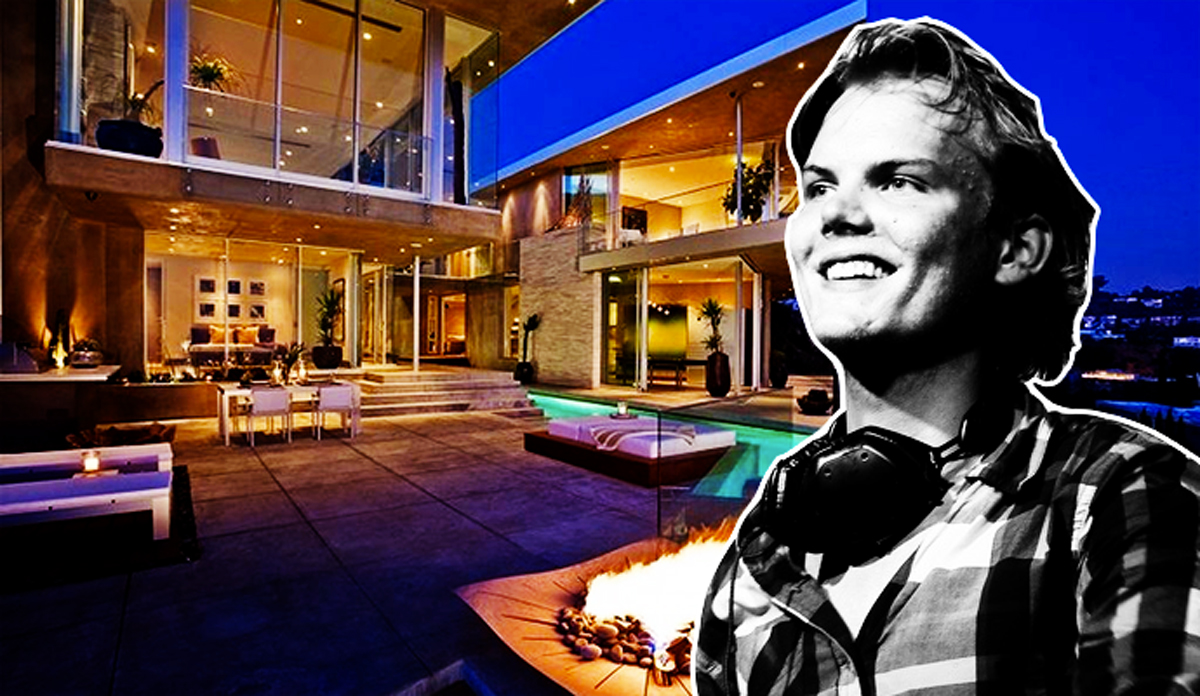 Avicii with home on Blue Jay Way (Credit: Shawn Tron via Flickr, Zillow)