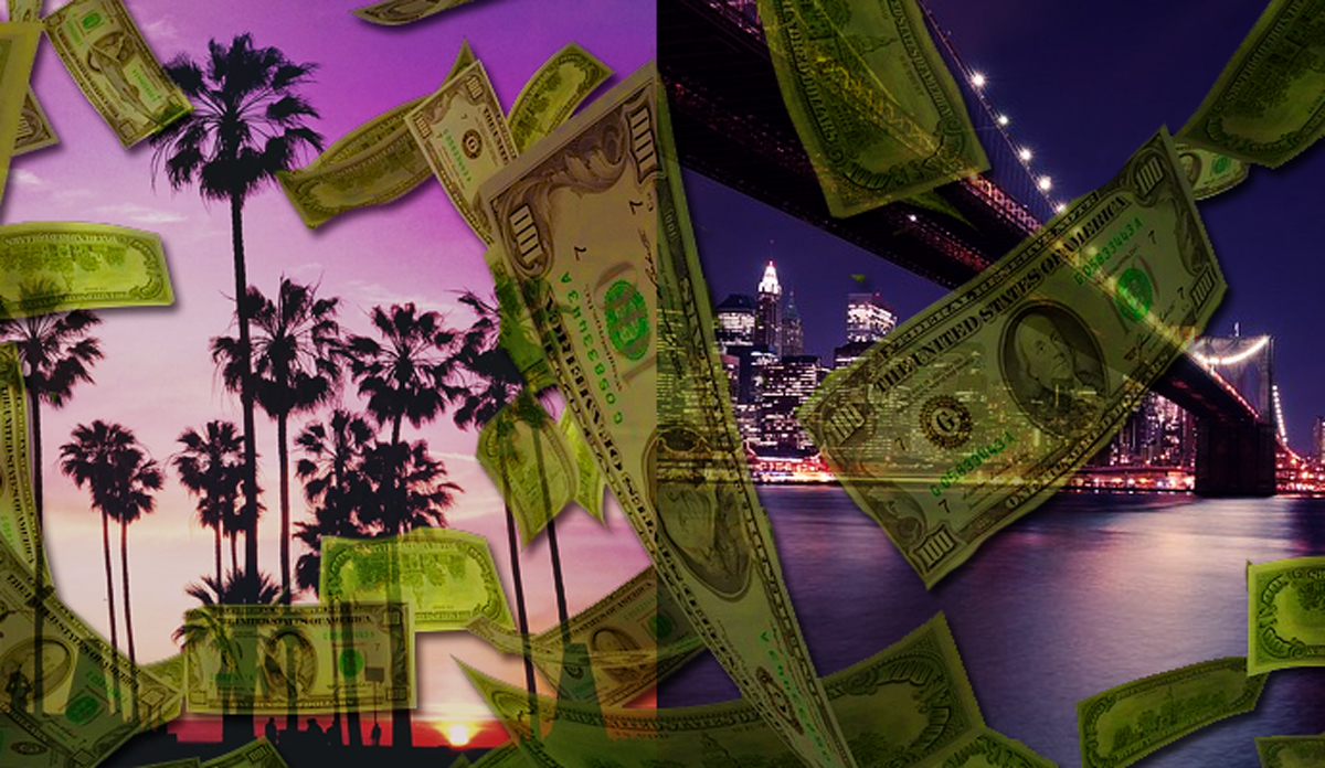 Los Angeles and New York City (Credit: Pixabay, MaxPixel)