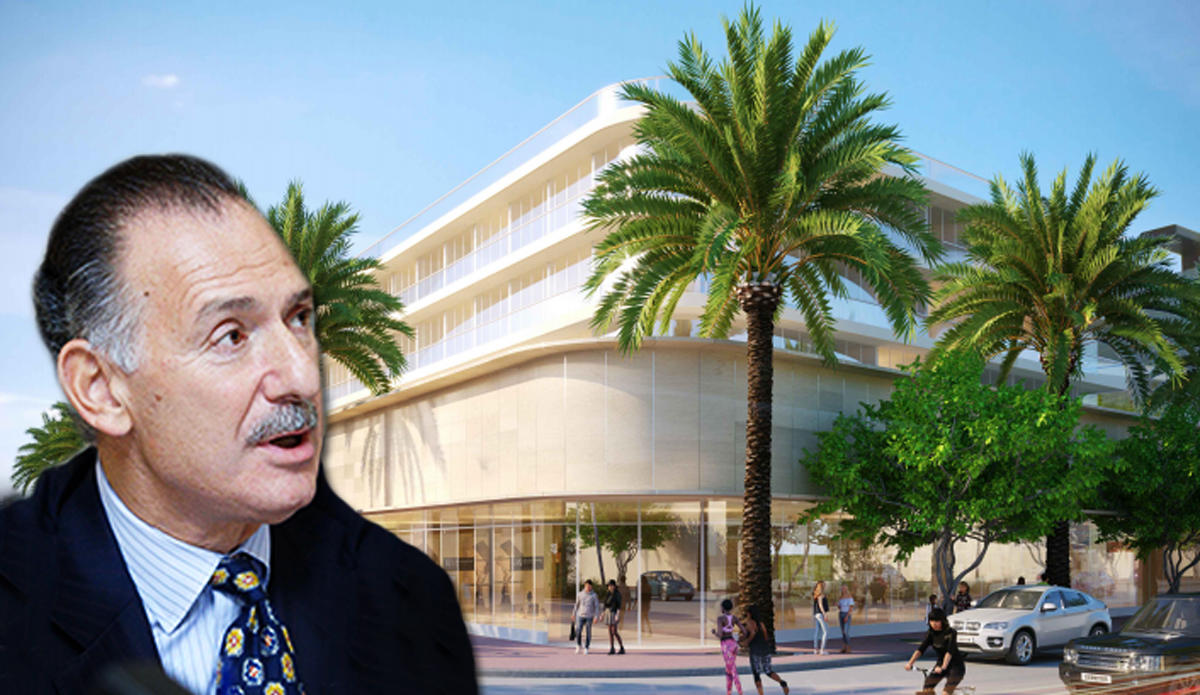 Rendering of 200 Lincoln Road and Robert Wexler (Credit: Getty Images)