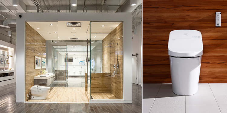 The new Toto showroom in the Flatiron District and Toto’s Washlet G400 offers a compact design