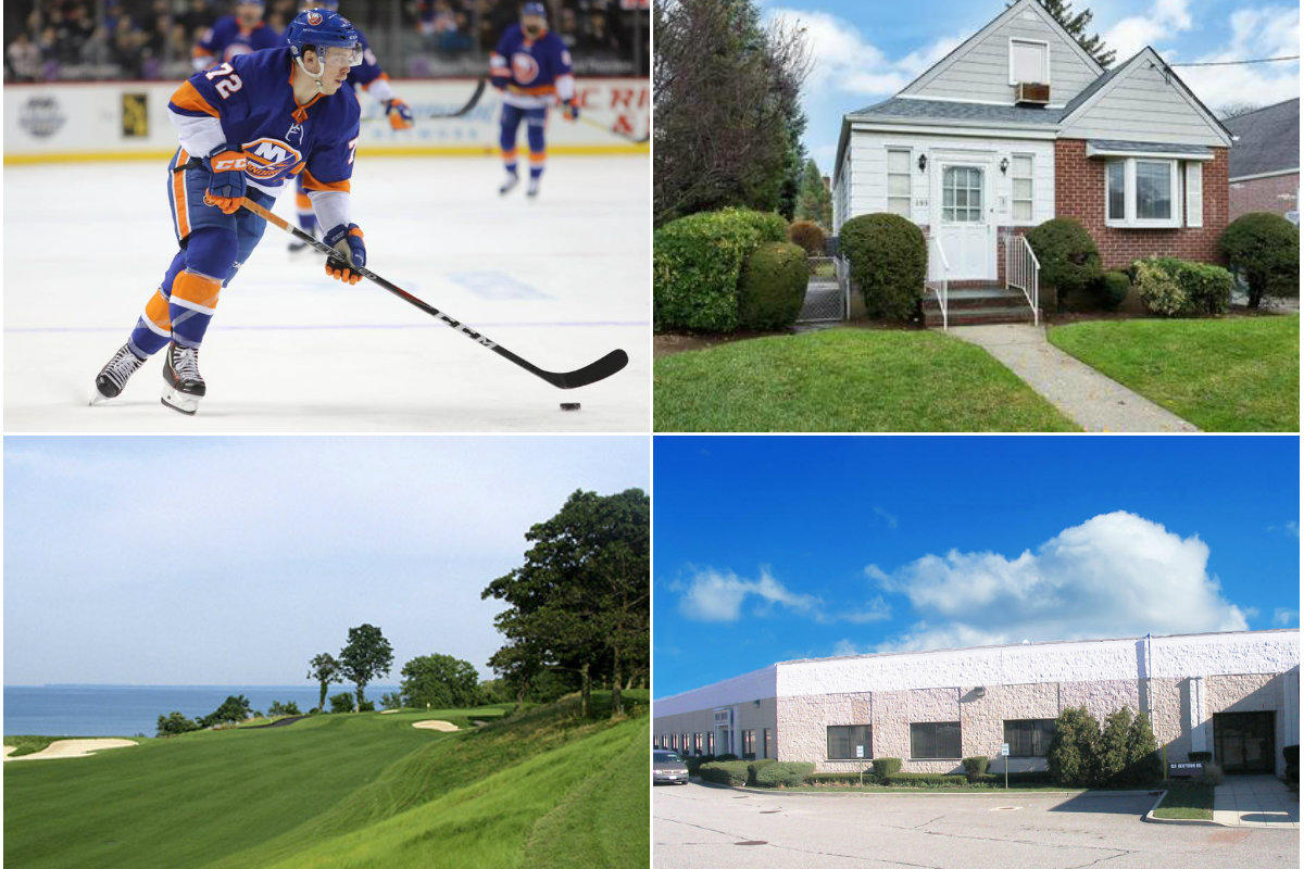 Clockwise from top left: Islanders head predicts speedy Belmont Park completion, Buyers struggle as home prices orise faster than incomes, Silber Investment Properties moves to Plainview and Developer outlines proposed senior housing project for Fort Salonga.