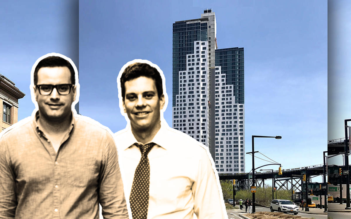 From left: Andrew and Chris Bledsoe, and 29-26 Northern Boulevard in Queens (Credit: Ollie and CityRealty)