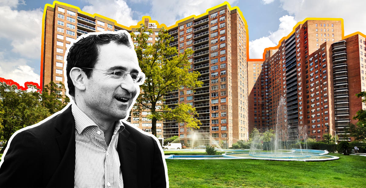 Blackstone Group CEO Jonathan Gray and Parker Towers at 104-20 Queens Boulevard in Queens (Credit: Getty Images and Parker Towers)
