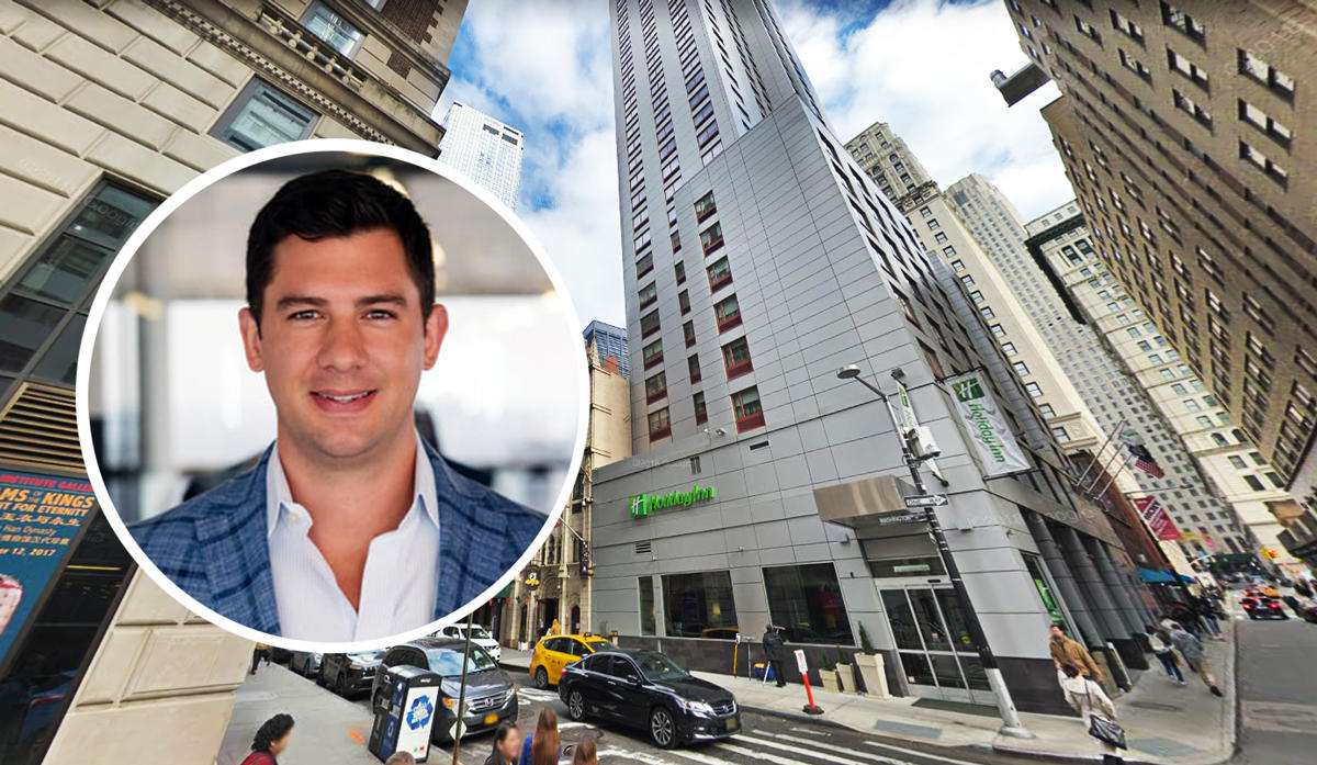 Mission Capital’s Beau Williams and the Holiday Inn at 99 Washington Street (Credit: Mission Capital and Google Maps)