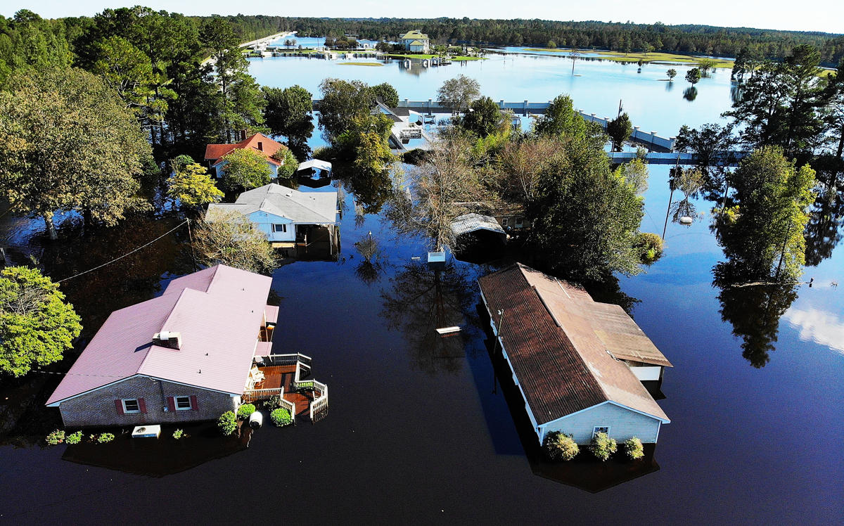 Flooded North Carolina homes (Credit: Getty Images)