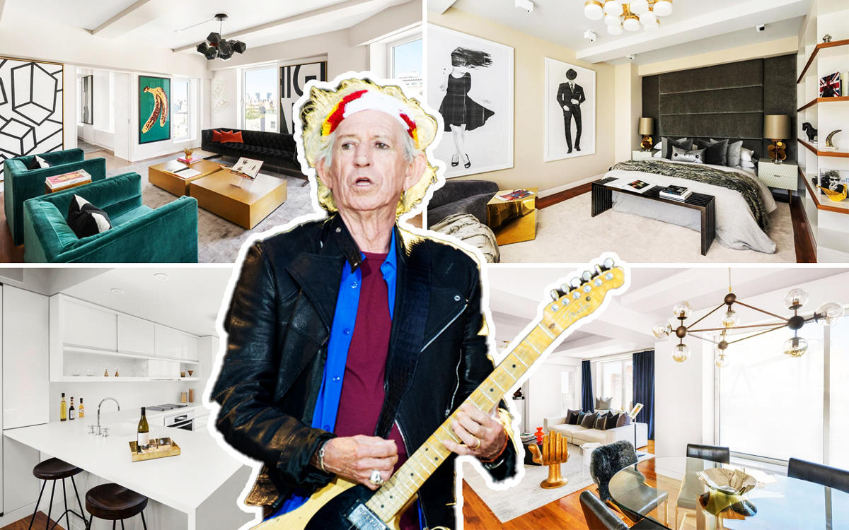 Keith Richards and the penthouse at 1 Fifth Avenue (Credit: Getty Images)