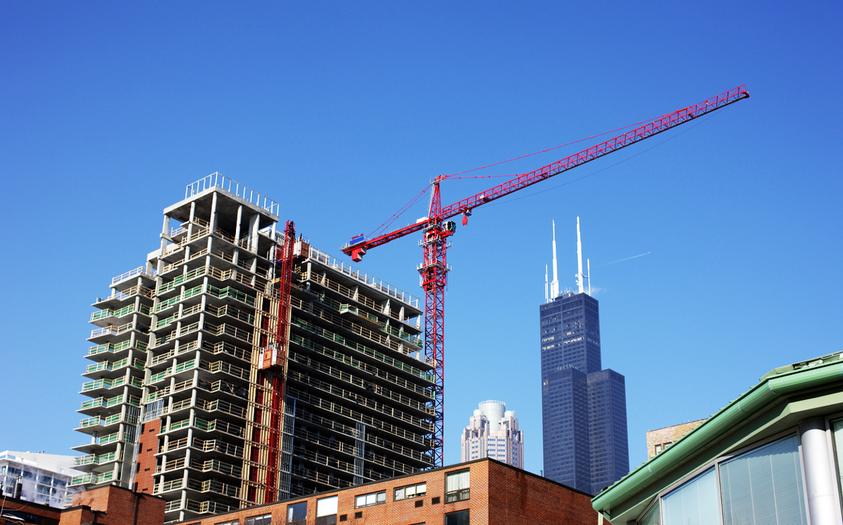 Construction of a tower in the Loop in 2012 (Credit: iStock)