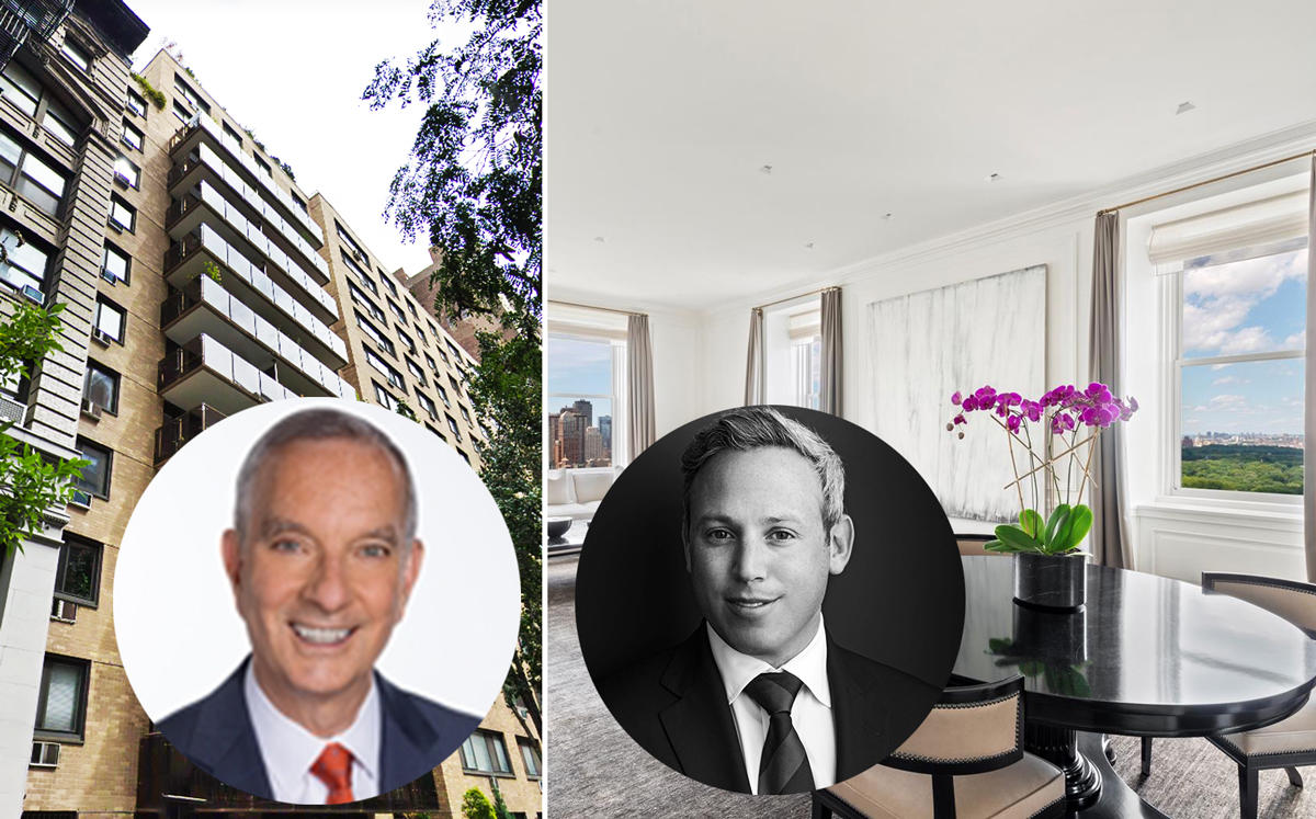 From left: 18 West 15th Street, George Vanderploeg, Sherry Netherland's Unit 30T at 781 Fifth Avenue, and Michael Lorber (Credit: Douglas Elliman)