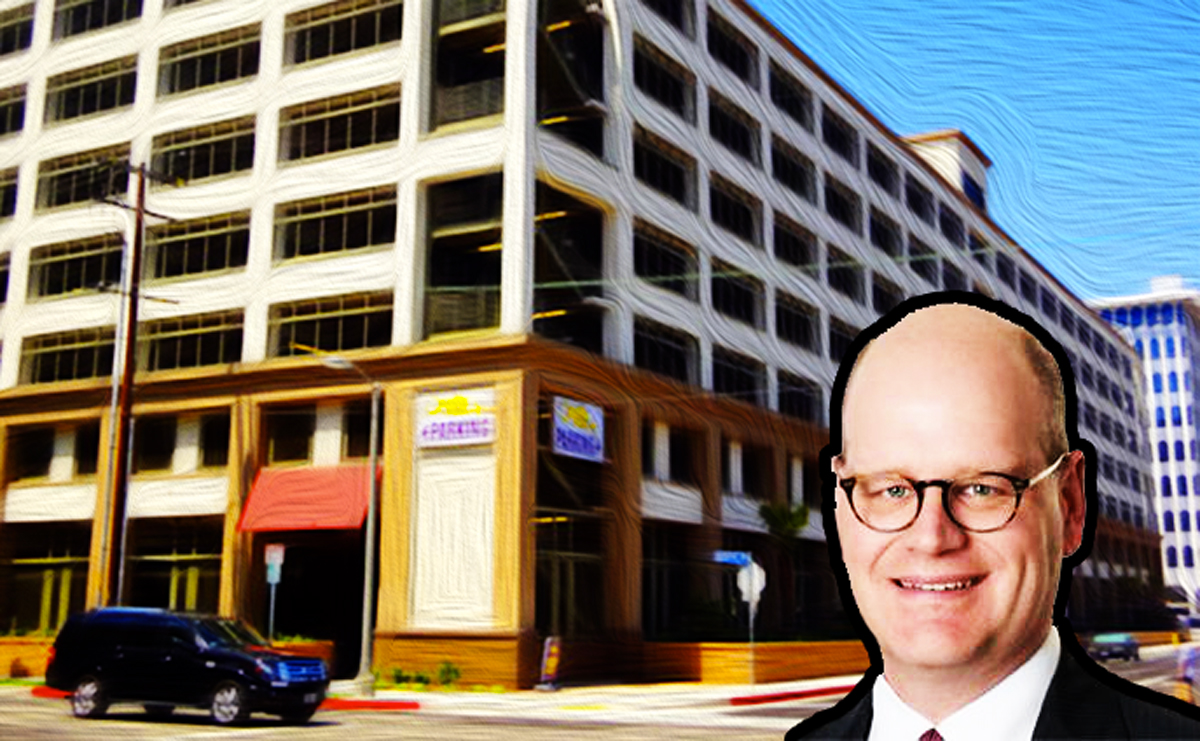 Amalgamated Bank CEO Keith Mestrich, parking lot