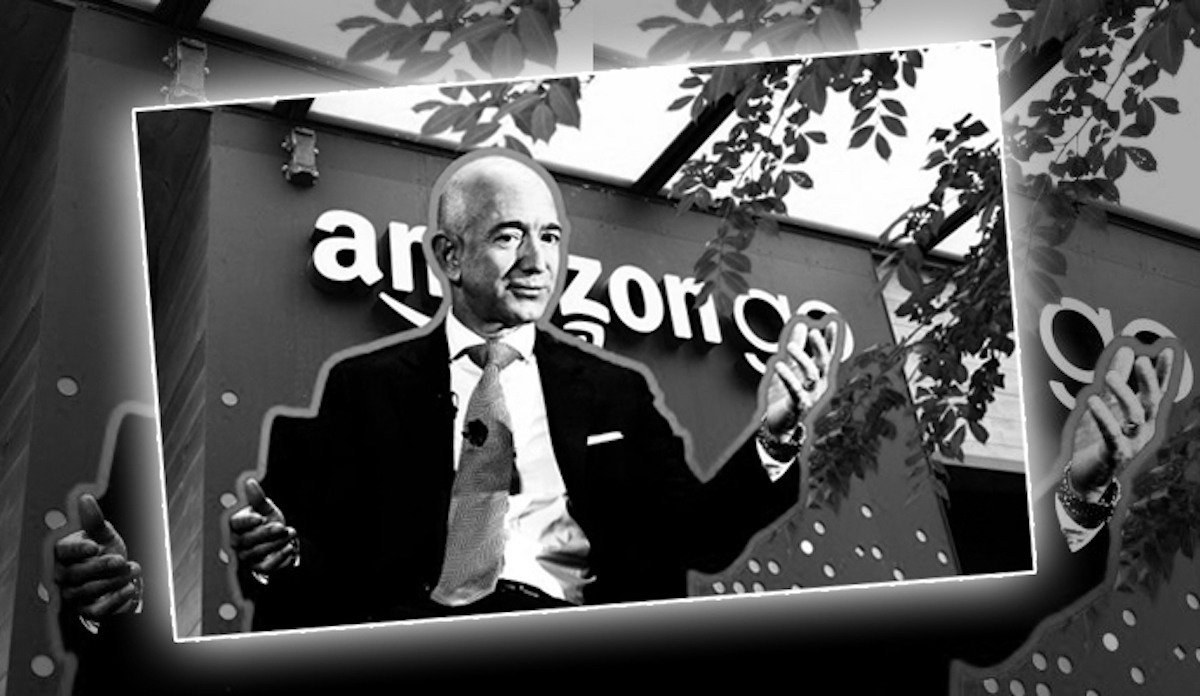 Amazon CEO Jeff Bezos and an Amazon Go store (Credit: Getty Images)