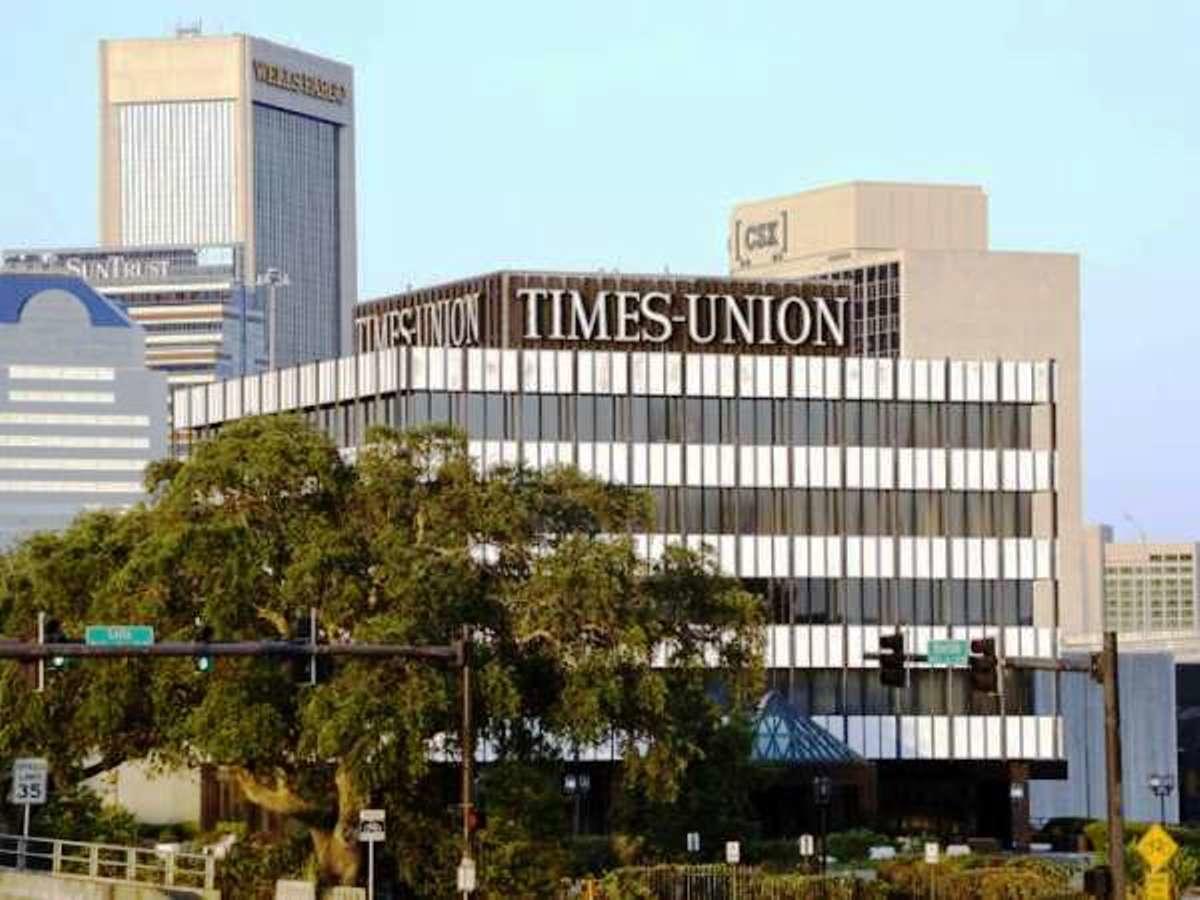 The Times-Union building and Wells Fargo Center (upper left), the newspaper's future home.