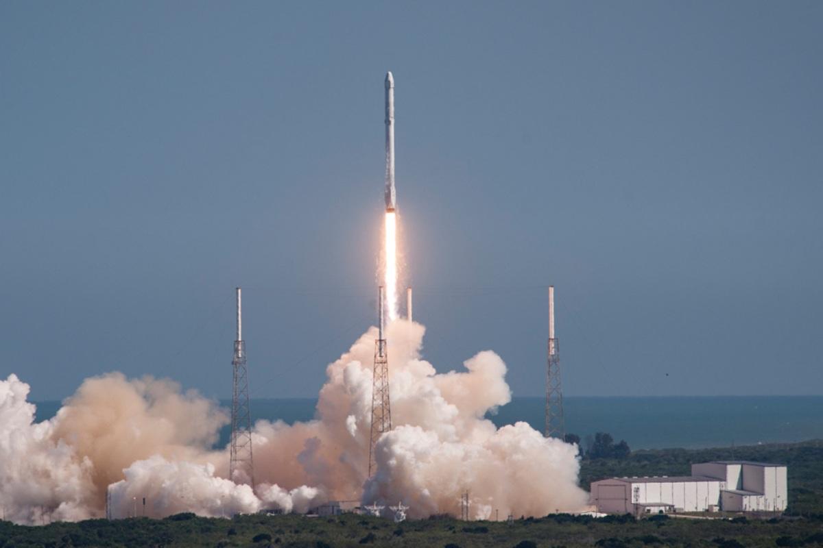 A SpaceX Falcon 9 rocket launch at the Kennedy Space Center (Credit: Titusville.org)