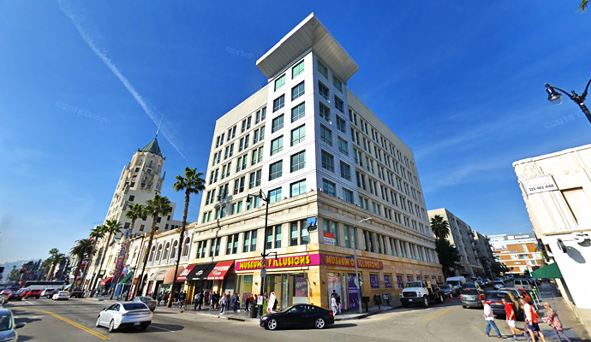 The corner lot on Hollywood Boulevard and McCadden Place