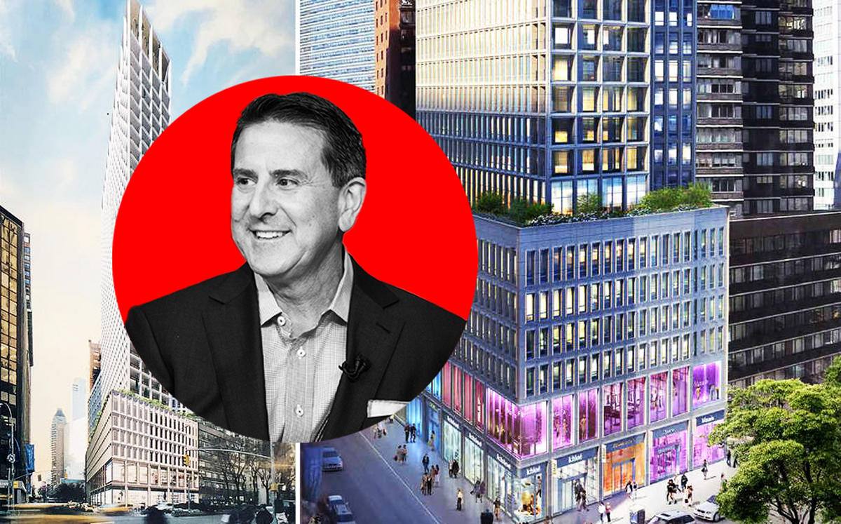 Target CEO Brian Cornell and 1865 Broadway (Credit: CityRealty and Getty Images)