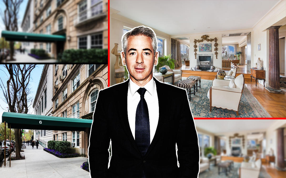 6 West 77th Street and Bill Ackman (Credit: Brown Harris Stevens and Getty Images)