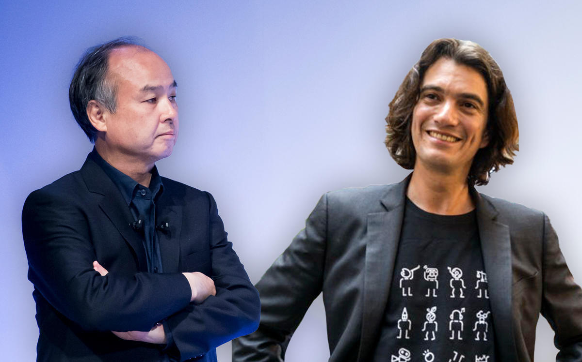 Softbank CEO Masayoshi Son and WeWork CEO Adam Neumann (Credit: Getty Images)