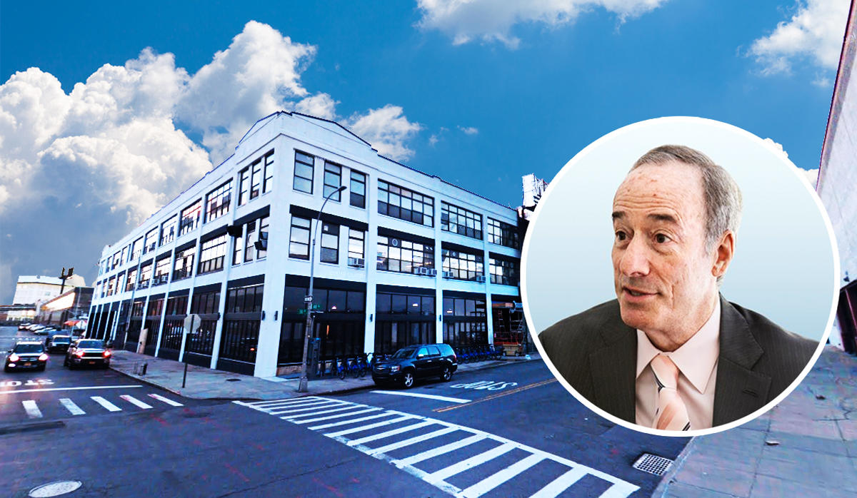 Alexandria Real Estate Equities' Joel Marcus and 30-02 48th Avenue (Credit: Startup Columbia and Google Maps)