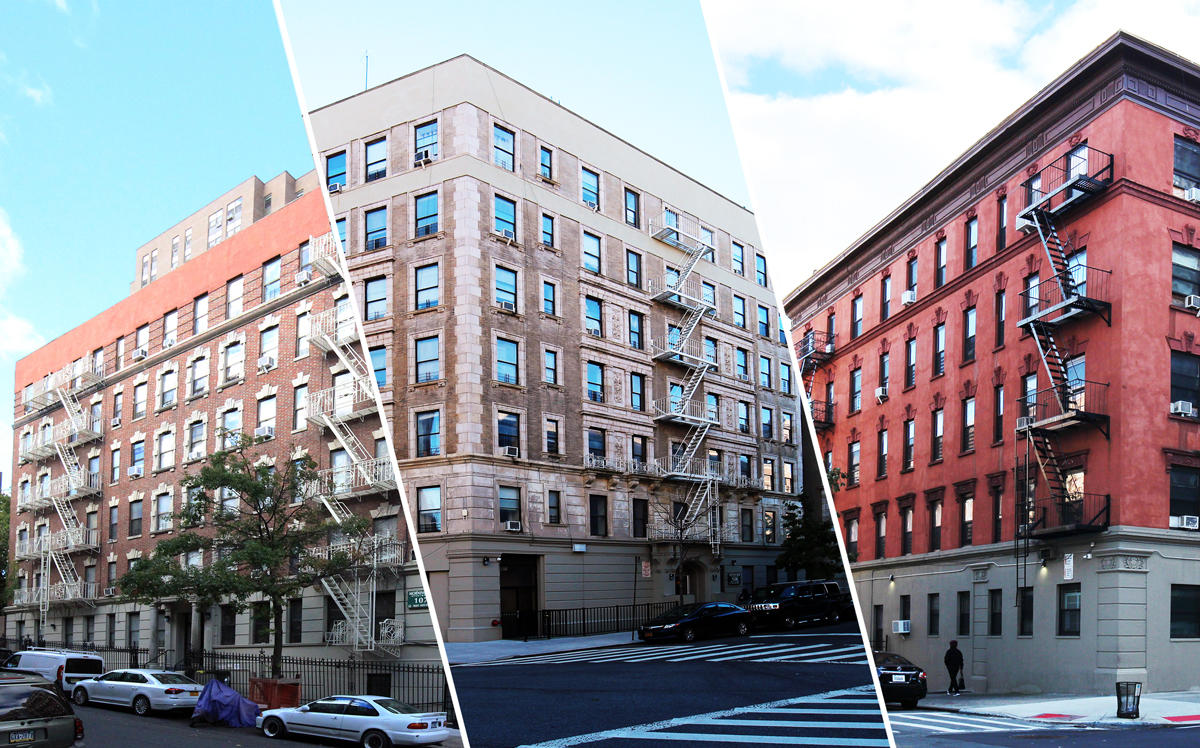 From left: 107 West 109th Street, 1871 Seventh Avenue, 287 Audubon Avenue (Credit: Camber Property)