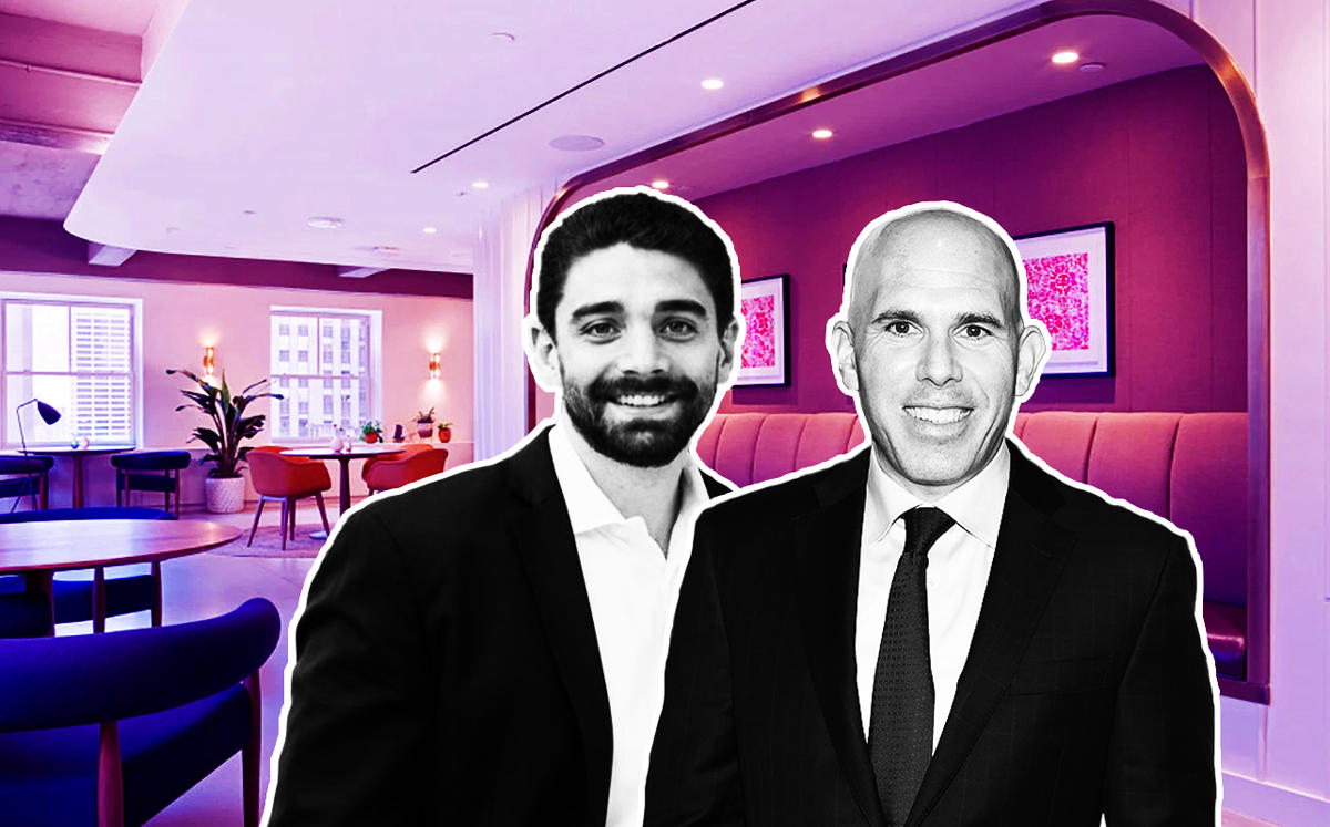Club 75, Convene CEO Ryan Simonetti, and RXR Realty CEO Scott Rechler (Credit: Convene, Getty Images, and Twitter)