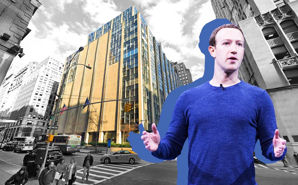 Mark Zuckerberg and 63 Madison Avenue (Credit: Anthony Quintano via Flickr and Google Maps)