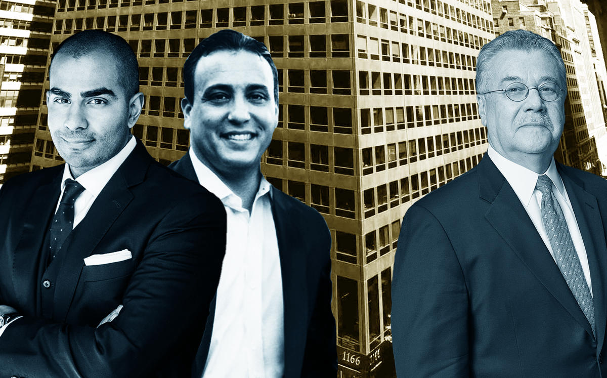 Roshan Shah, Keith Caggiano and Joe Harbert with Avison Young offices at 1166 Sixth Avenue (Credit: RXR Realty)
