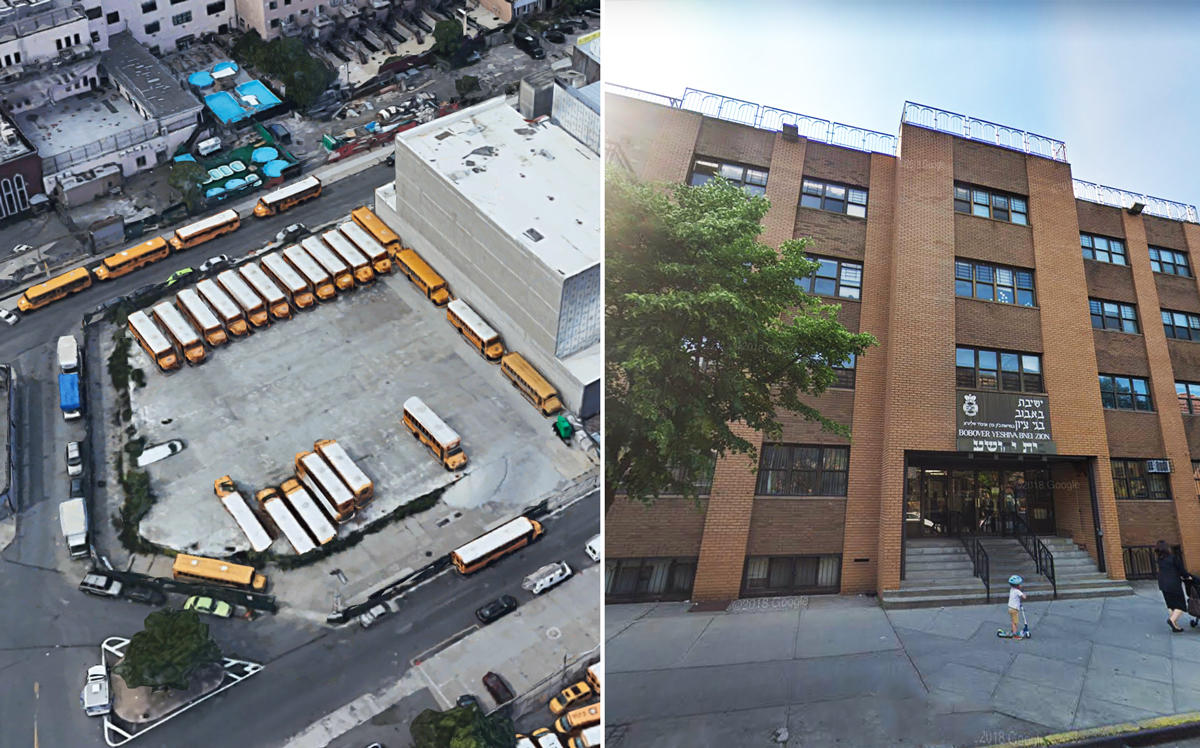 The property at 1360 36th Street and the current school at 4206 15th Avenue in Brooklyn (Credit: Google Maps)