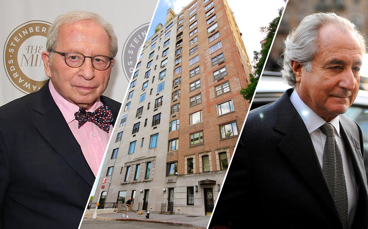 From left: William Zabel, 10 Gracie Square, Bernie Madoff (Credit: Getty Images and Corcoran)