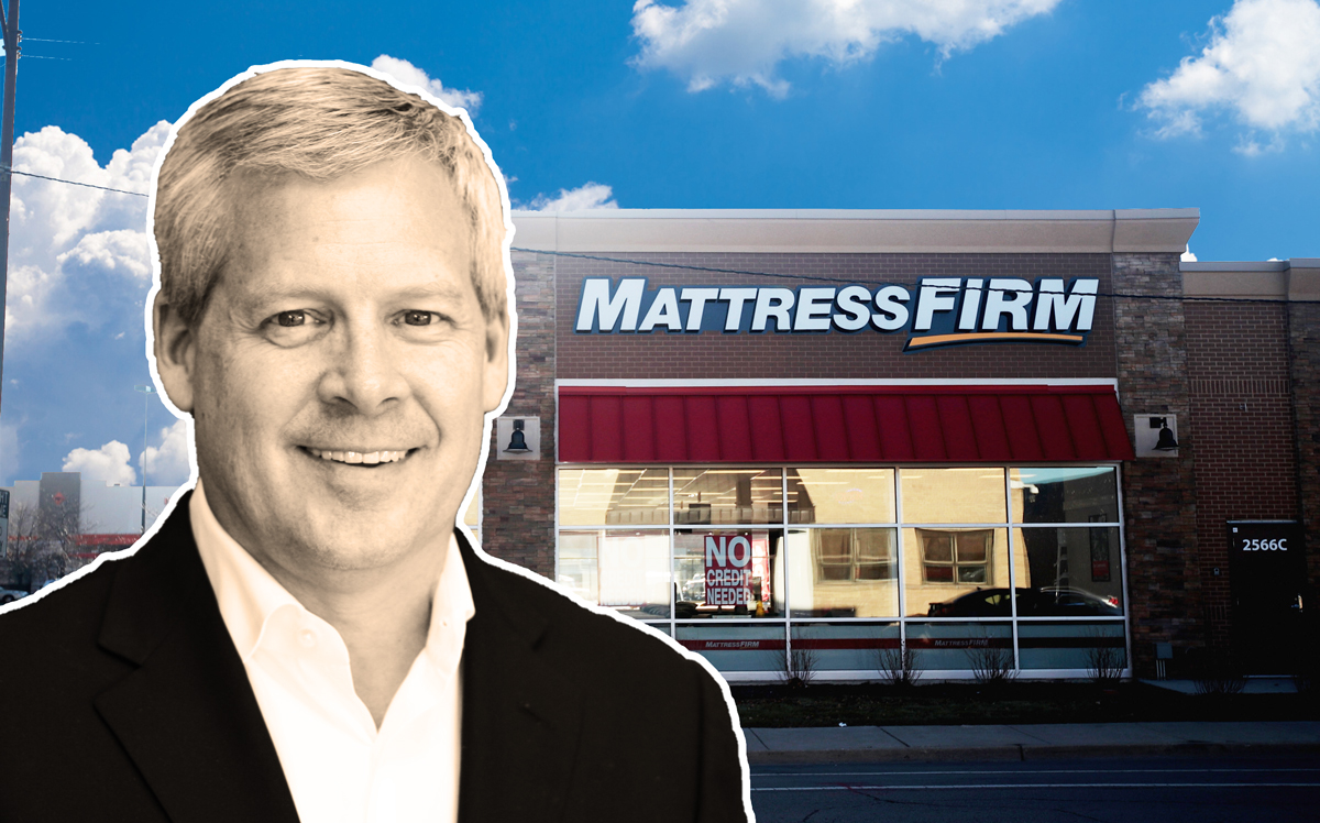 Mattress Firm CEO Steve Stagner and a Mattress Firm store (Credit: Mattress Firm and Getty Images)