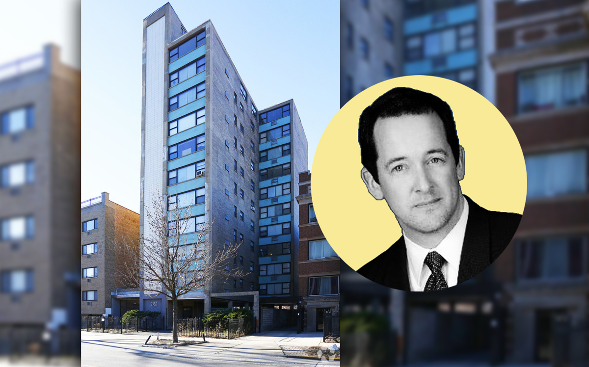 L. Mark DeAngelis and 7250 S South Shore Drive (Credit: Twitter and Apartments)