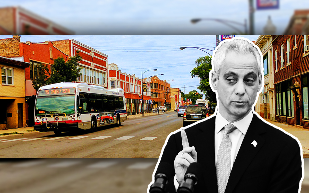 A CTA bus and Mayor Rahm Emanuel (Credit: Getty Images and Chicago Transit Authority)