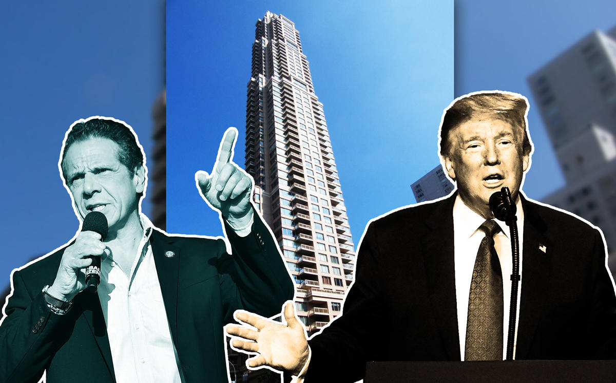 Andrew Cuomo, Trump Palace at 200 East 69th Street, and Donald Trump (Credit: Wikipedia and Getty Images)