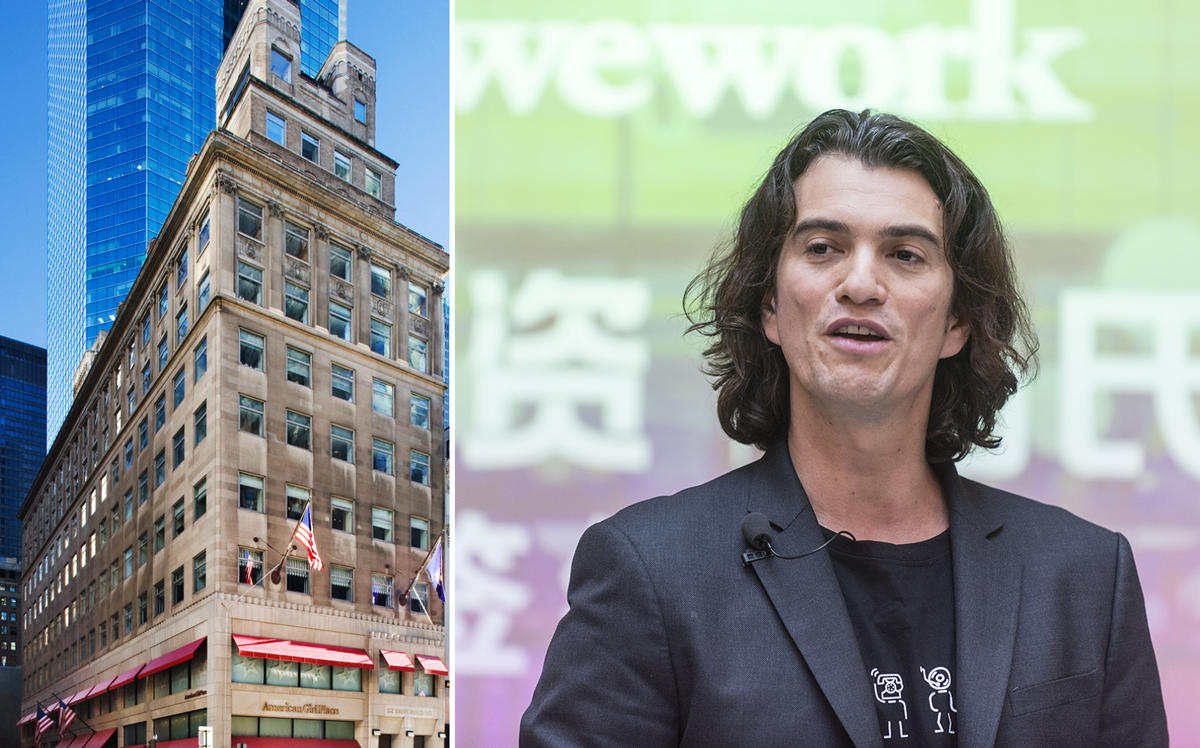 609 Fifth Avenue and Adam Neumann (Credit: SL Green and Getty Images)