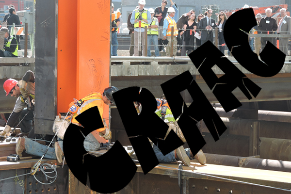 Steel beams being installed in 2014. (Credit: courtesy TJPA, Pixabay)