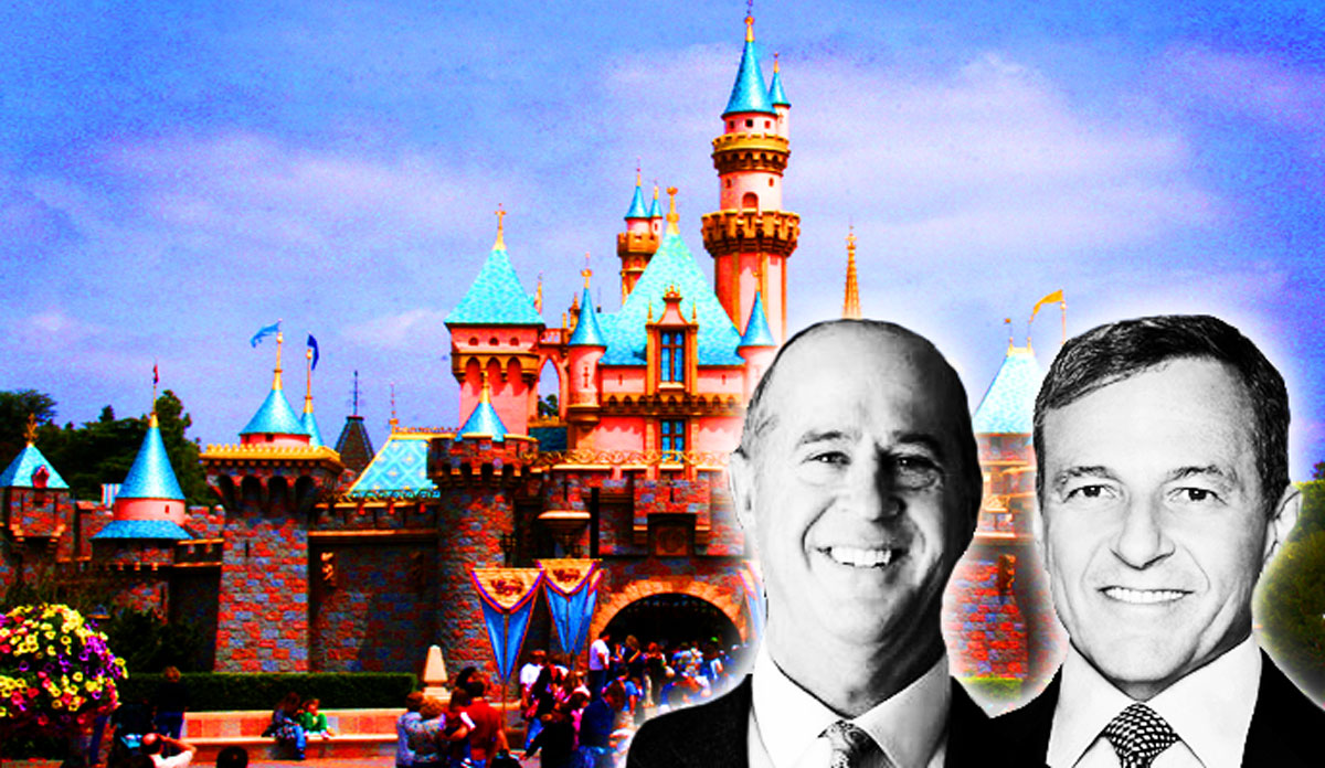 Anaheim Mayor Tom Tait and Walt Disney Company CEO Bob Iger