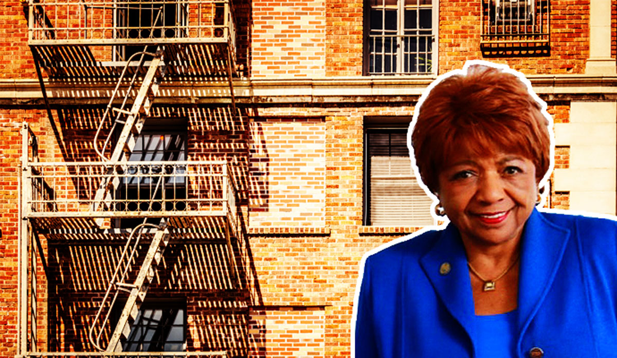 California NAACP President Alice Huffman and an apartment building in Los Angeles