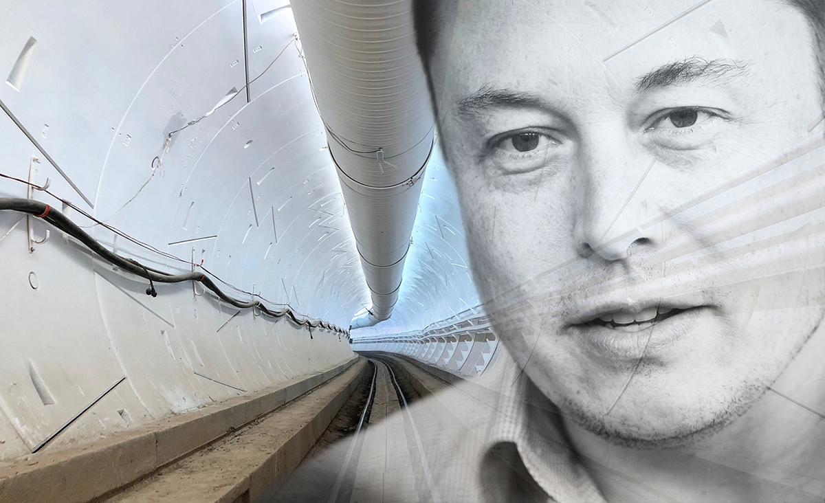 Elon Musk and the Loop transport tunnel (Credit: Getty Images)